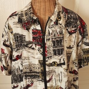 Retro styled Zip Venice Scene Shirt Vintage